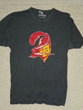 Tampa Bay Buccaneers Charcoal Graphic T-Shirt with Red & Yellow Logo